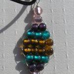 Beaded Woven 'Rainbow' Leaf..